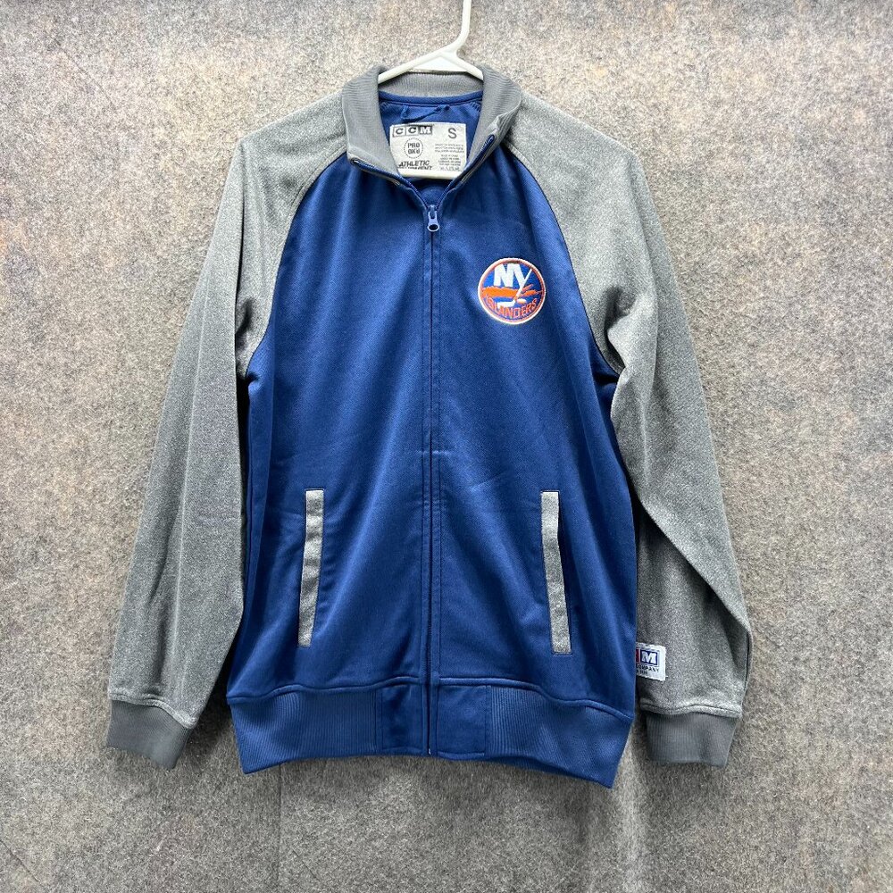 New York Islanders Sweater Men Small Hockey Blue Full Zip Equipment Full Zip CCM